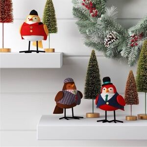 🆕 Target Wondershop British Featherly Friends Holiday Decor, Set of 3 Felt Birds